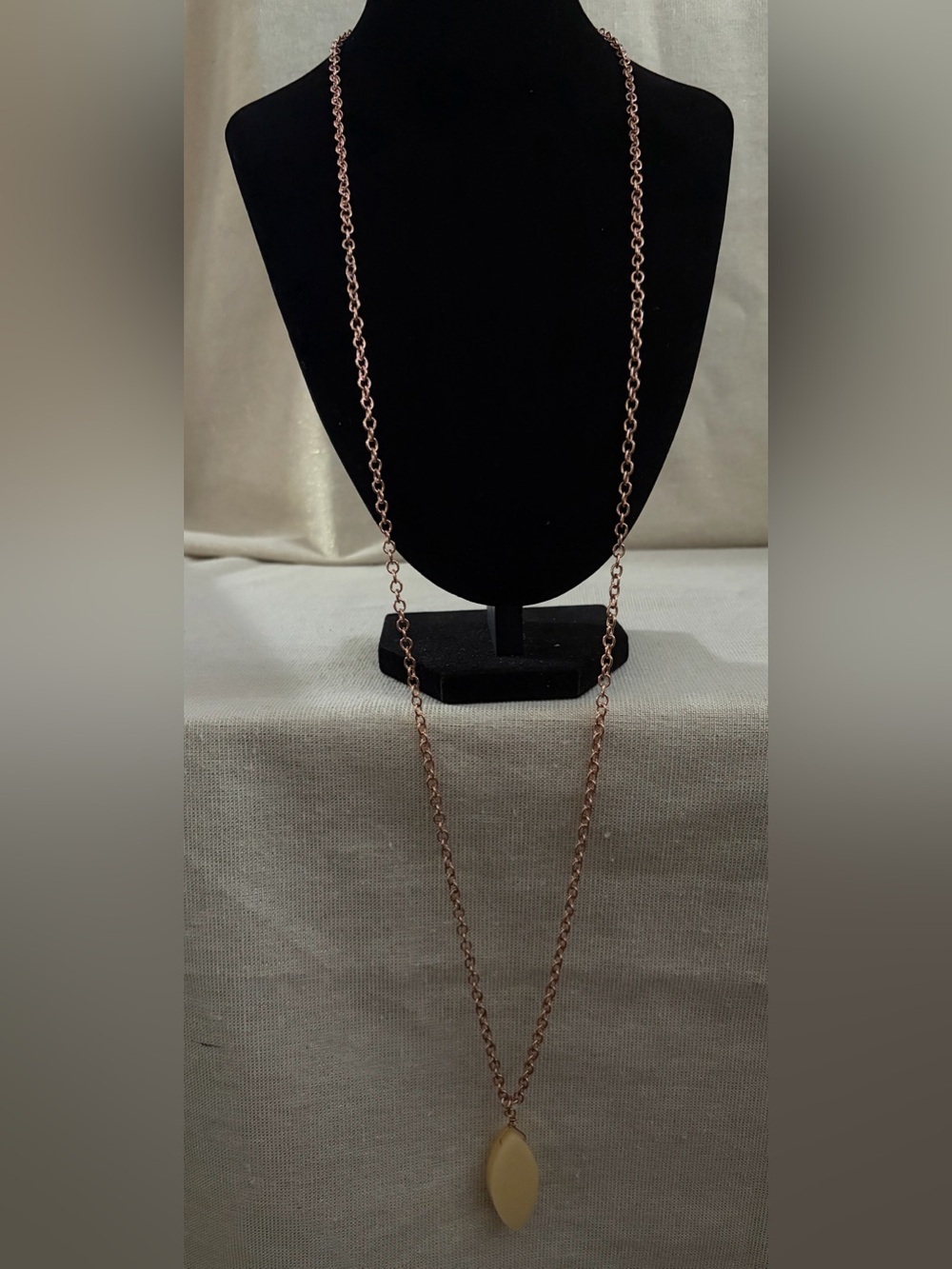 Rose Gold Long Chain Pendant Necklace - Women Jewelry